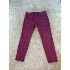Express Jeans Womens Size 10 Mid Rise Cropped Legging Skinny Stretch Red D790